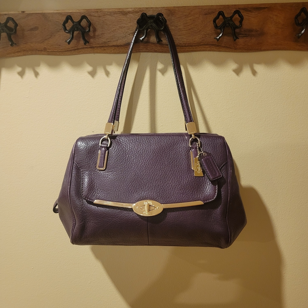 SOLD - Coach 2001 Madison Madeline East West Turnlock Satchel